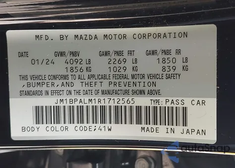 2024 Mazda 3 Preferred from USA, damaged, VIN JM1BPALM1R1712565